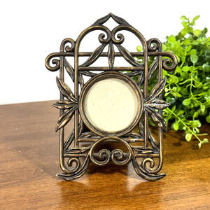 Vintage Picture Frame for 2" Photo Ornate Metal Scroll 1996 Terragrafics